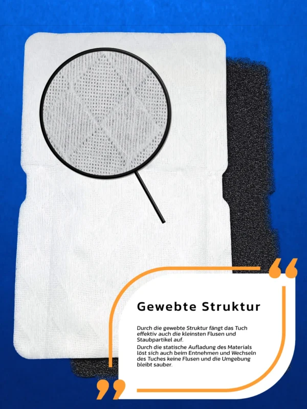 Set aus 1 X Filter und 10 X Filtertuch für Beko, Grundig und Blomberg